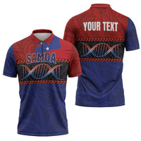 Personalised Samoan DNA-Proud of Samoa Zipper Polo Shirt Polynesian Patterns - Wonder Print Shop