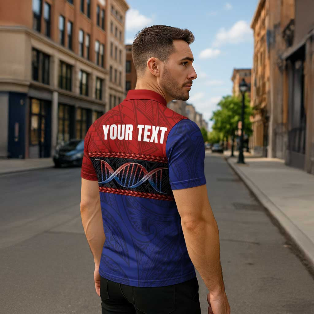 Personalised Samoan DNA-Proud of Samoa Zipper Polo Shirt Polynesian Patterns - Wonder Print Shop