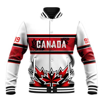 Canada Ice Hockey Custom Baseball Jacket Maple Leaves Sporty Geometric Style