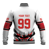 Canada Ice Hockey Custom Baseball Jacket Maple Leaves Sporty Geometric Style