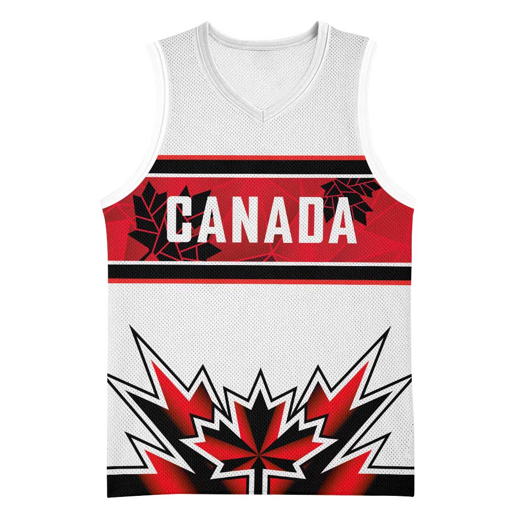 Canada Ice Hockey Custom Basketball Jersey Maple Leaves Sporty Geometric Style