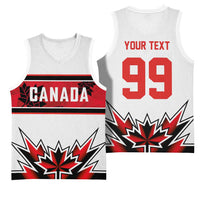 Canada Ice Hockey Custom Basketball Jersey Maple Leaves Sporty Geometric Style