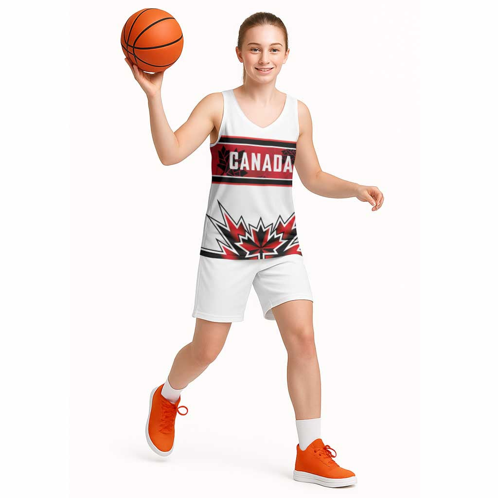 Canada Ice Hockey Custom Basketball Jersey Maple Leaves Sporty Geometric Style