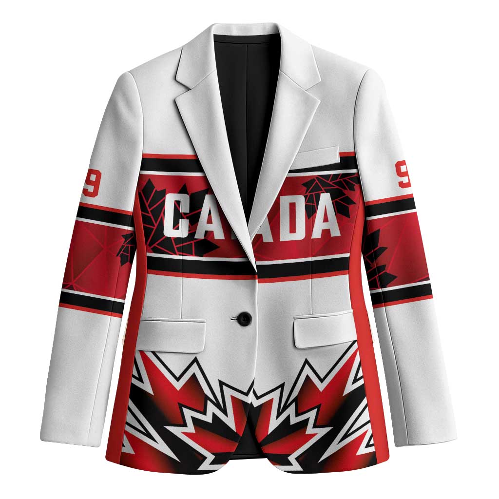 Canada Ice Hockey Custom Blazer Maple Leaves Sporty Geometric Style