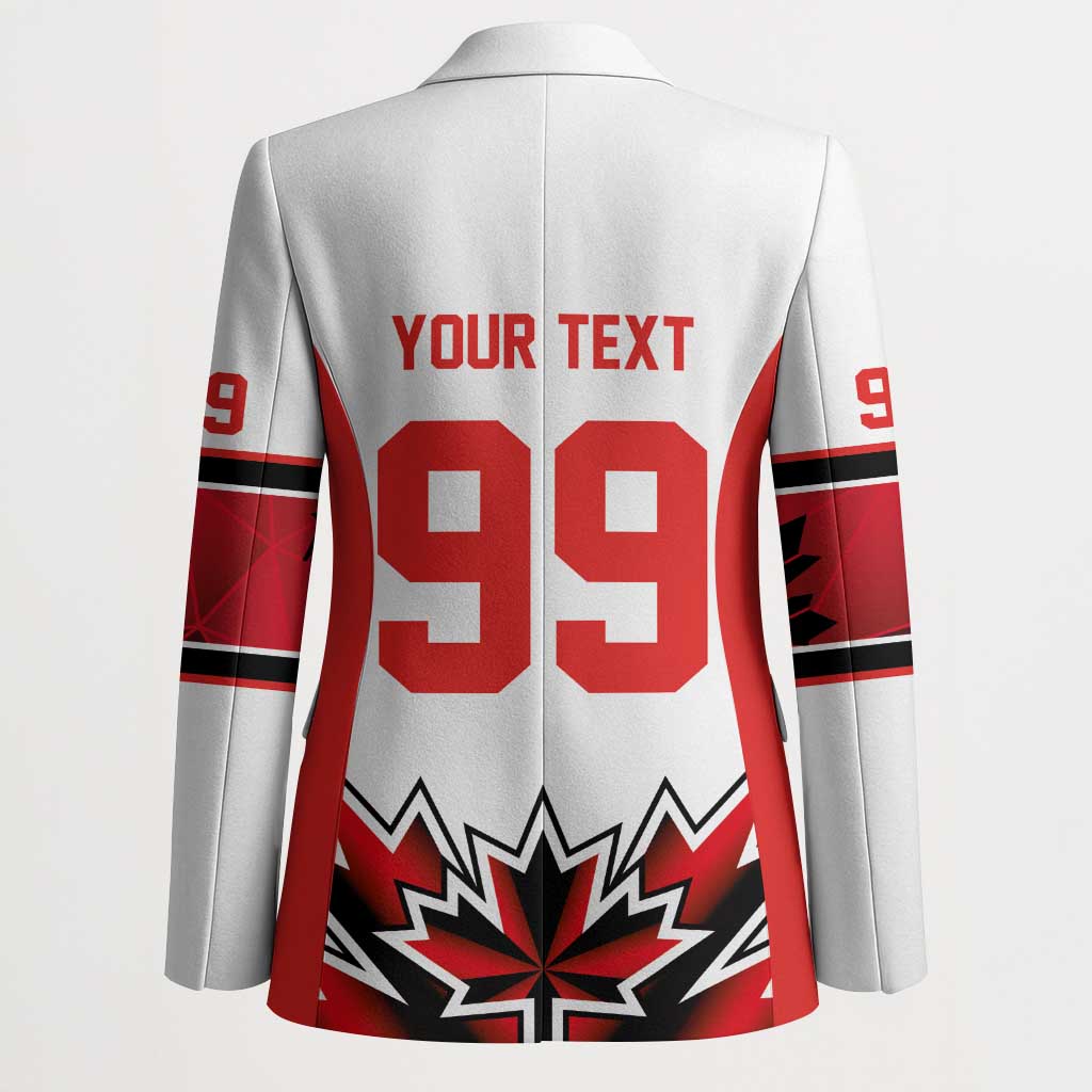 Canada Ice Hockey Custom Blazer Maple Leaves Sporty Geometric Style