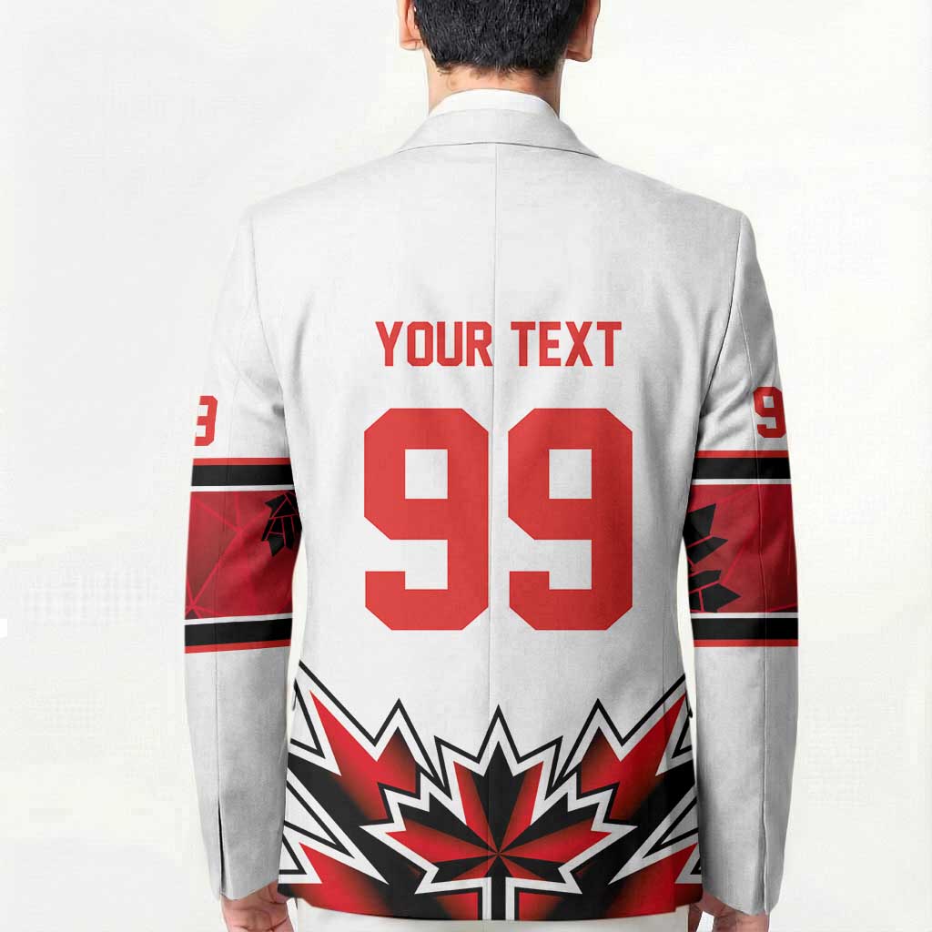 Canada Ice Hockey Custom Blazer Maple Leaves Sporty Geometric Style
