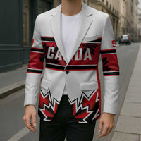 Canada Ice Hockey Custom Blazer Maple Leaves Sporty Geometric Style