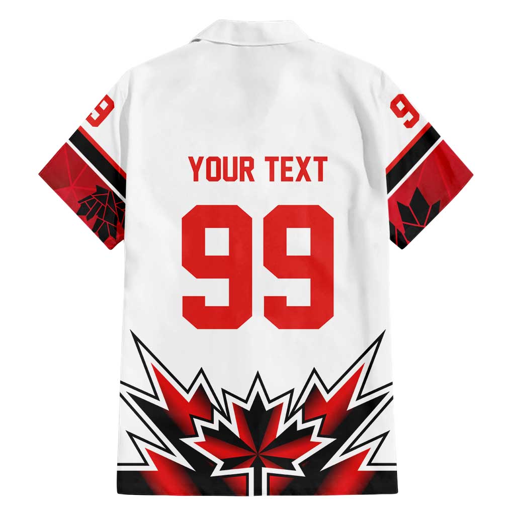 Canada Ice Hockey Custom Hawaiian Shirt Maple Leaves Sporty Geometric Style