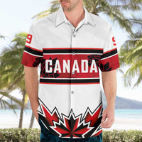 Canada Ice Hockey Custom Hawaiian Shirt Maple Leaves Sporty Geometric Style