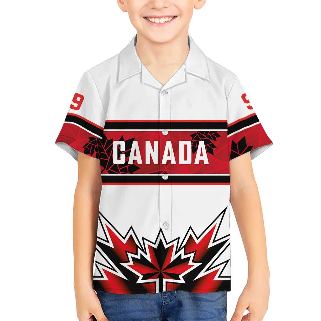 Canada Ice Hockey Custom Hawaiian Shirt Maple Leaves Sporty Geometric Style