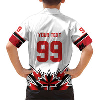 Canada Ice Hockey Custom Hawaiian Shirt Maple Leaves Sporty Geometric Style