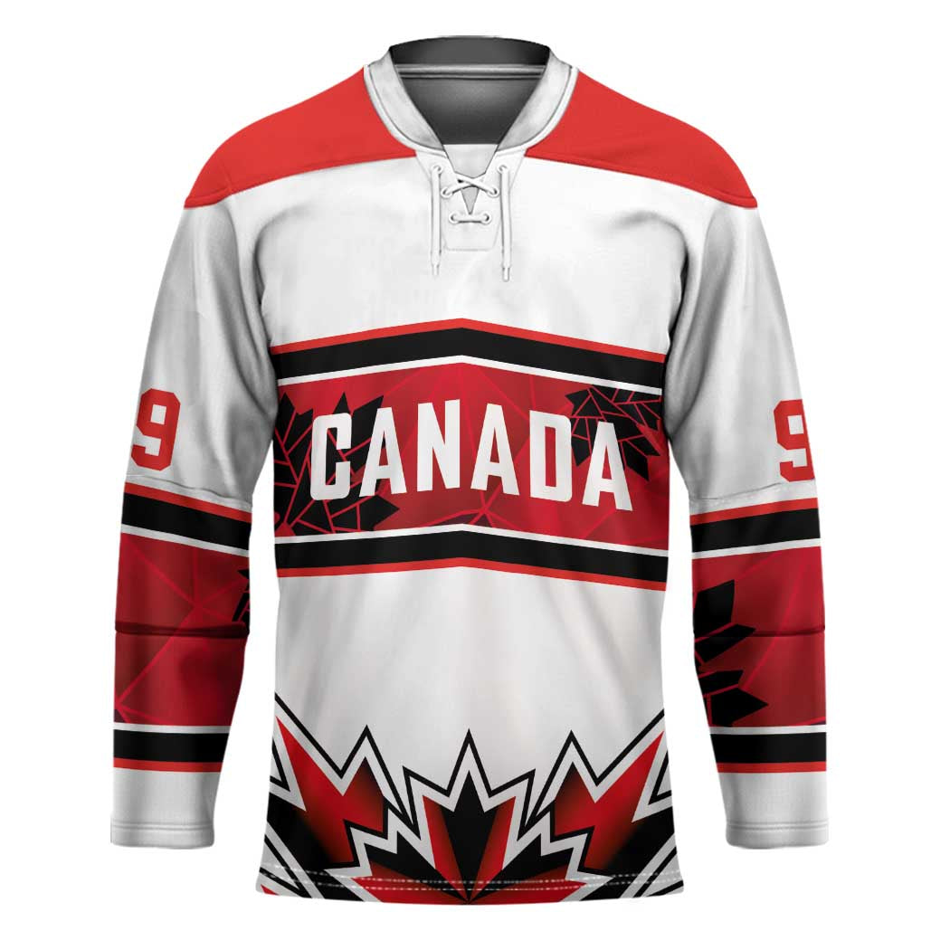 Canada Ice Hockey Custom Hockey Jersey Maple Leaves Sporty Geometric Style