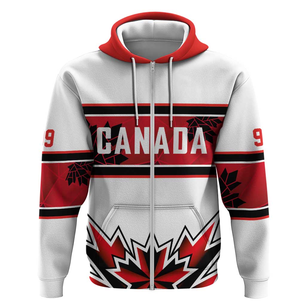 Canada Ice Hockey Custom Hoodie Maple Leaves Sporty Geometric Style