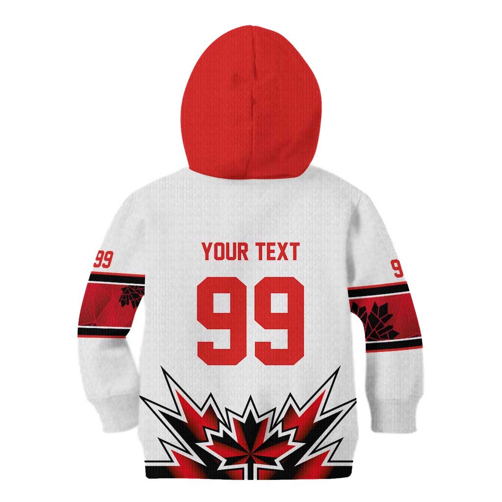 Canada Ice Hockey Custom Kid Hoodie Maple Leaves Sporty Geometric Style