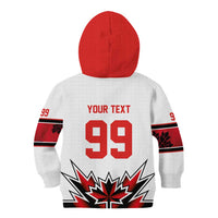 Canada Ice Hockey Custom Kid Hoodie Maple Leaves Sporty Geometric Style