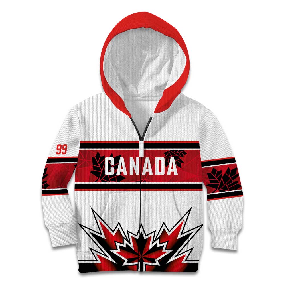 Canada Ice Hockey Custom Kid Hoodie Maple Leaves Sporty Geometric Style