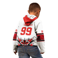 Canada Ice Hockey Custom Kid Hoodie Maple Leaves Sporty Geometric Style