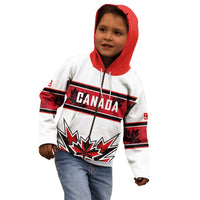 Canada Ice Hockey Custom Kid Hoodie Maple Leaves Sporty Geometric Style