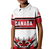 Canada Ice Hockey Custom Kid Polo Shirt Maple Leaves Sporty Geometric Style