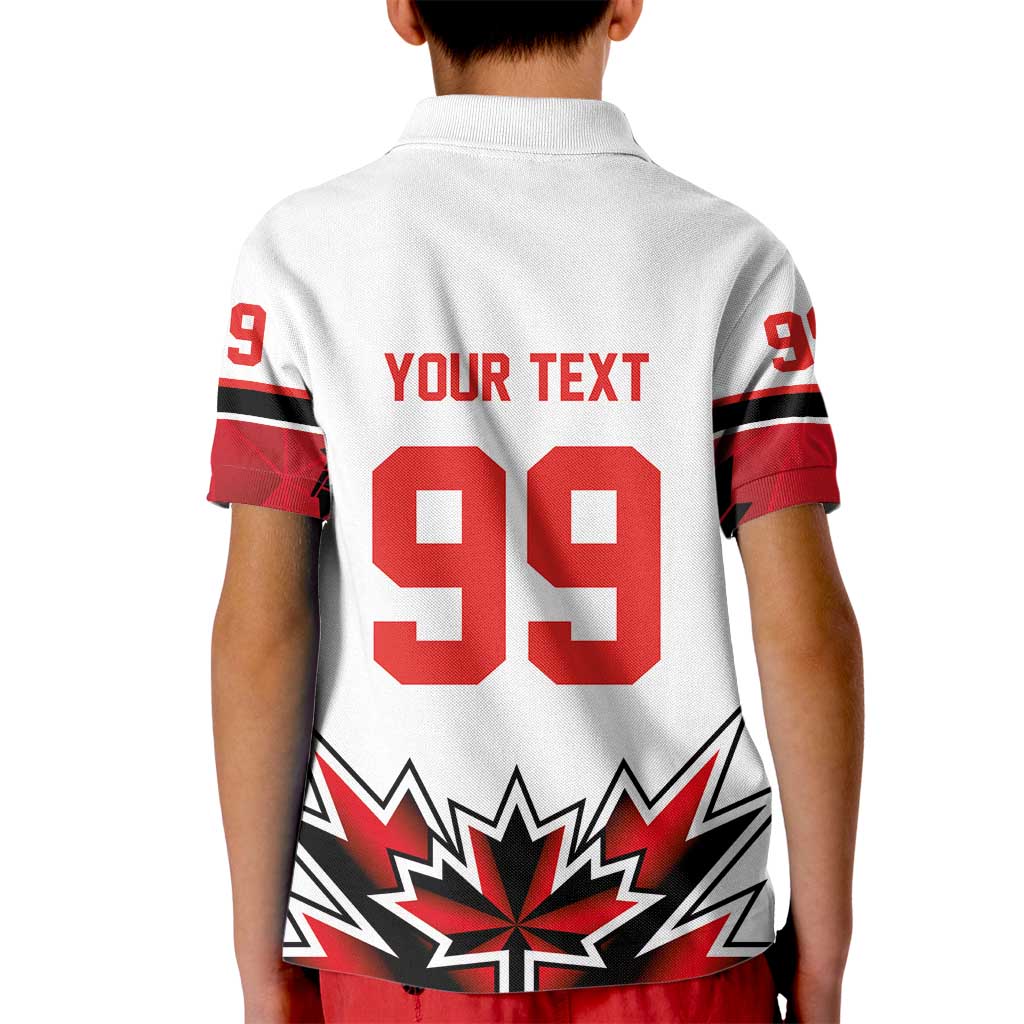 Canada Ice Hockey Custom Kid Polo Shirt Maple Leaves Sporty Geometric Style