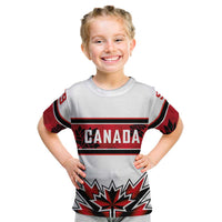 Canada Ice Hockey Custom Kid T Shirt Maple Leaves Sporty Geometric Style