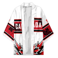 Canada Ice Hockey Custom Kimono Maple Leaves Sporty Geometric Style