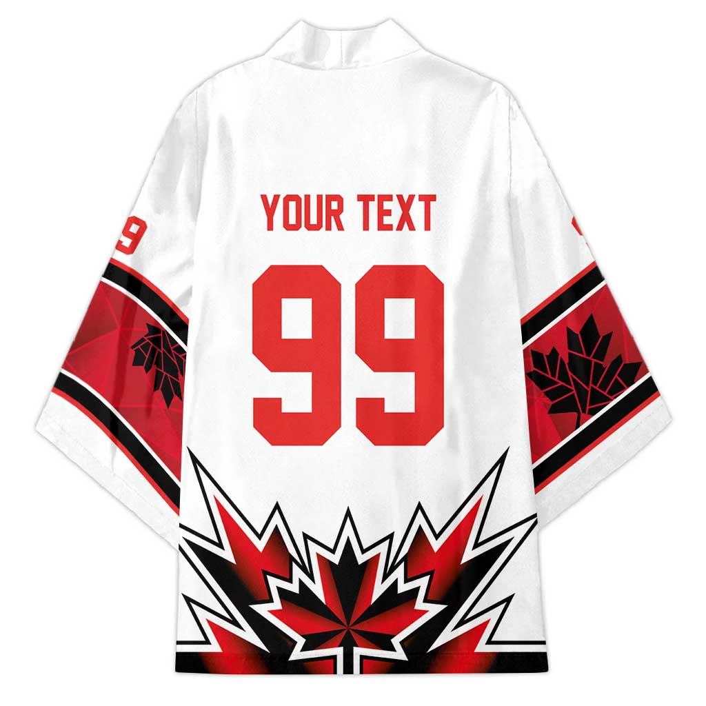 Canada Ice Hockey Custom Kimono Maple Leaves Sporty Geometric Style