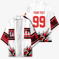 Canada Ice Hockey Custom Kimono Maple Leaves Sporty Geometric Style