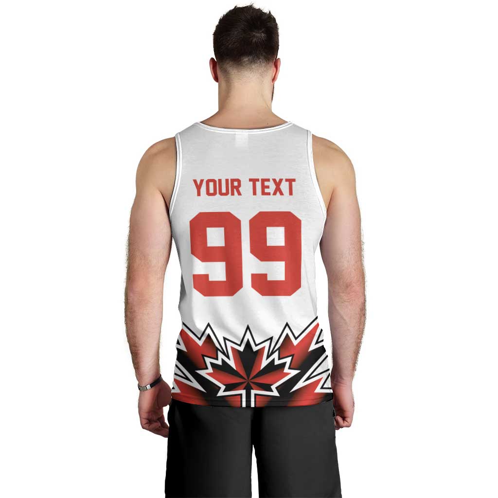 Canada Ice Hockey Custom Men Tank Top Maple Leaves Sporty Geometric Style