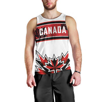 Canada Ice Hockey Custom Men Tank Top Maple Leaves Sporty Geometric Style