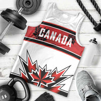 Canada Ice Hockey Custom Men Tank Top Maple Leaves Sporty Geometric Style