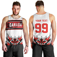 Canada Ice Hockey Custom Men Tank Top Maple Leaves Sporty Geometric Style