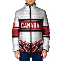 Canada Ice Hockey Custom Padded Jacket Maple Leaves Sporty Geometric Style