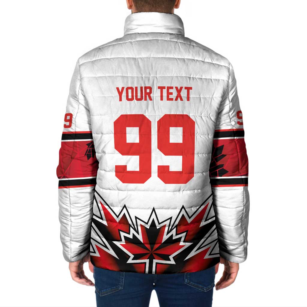 Canada Ice Hockey Custom Padded Jacket Maple Leaves Sporty Geometric Style