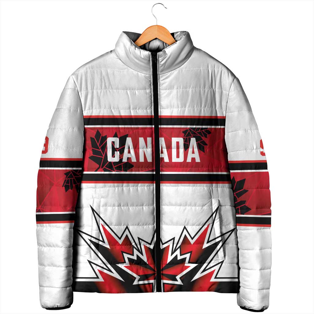 Canada Ice Hockey Custom Padded Jacket Maple Leaves Sporty Geometric Style