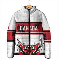 Canada Ice Hockey Custom Padded Jacket Maple Leaves Sporty Geometric Style