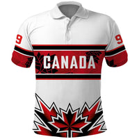 Canada Ice Hockey Custom Polo Shirt Maple Leaves Sporty Geometric Style