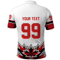 Canada Ice Hockey Custom Polo Shirt Maple Leaves Sporty Geometric Style