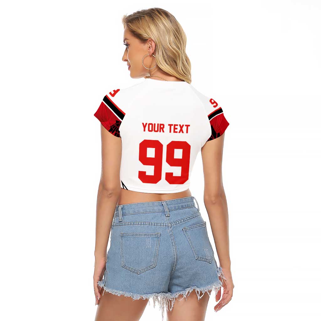 Canada Ice Hockey Custom Raglan Cropped T Shirt Maple Leaves Sporty Geometric Style