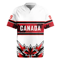 Canada Ice Hockey Custom Rugby Jersey Maple Leaves Sporty Geometric Style