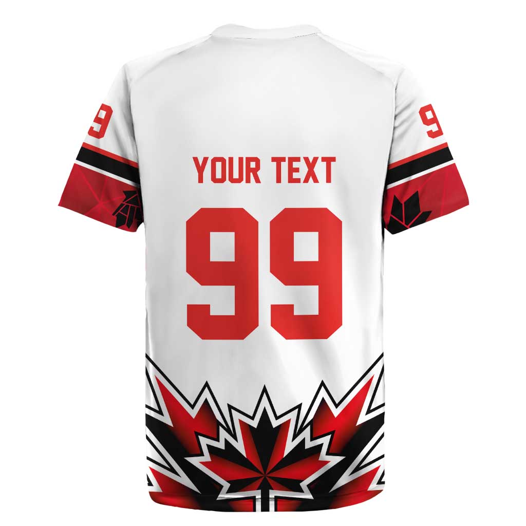 Canada Ice Hockey Custom Rugby Jersey Maple Leaves Sporty Geometric Style