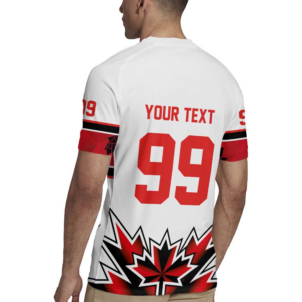 Canada Ice Hockey Custom Rugby Jersey Maple Leaves Sporty Geometric Style