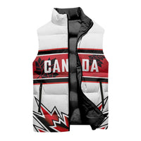 Canada Ice Hockey Custom Sleeveless Puffer Jacket Maple Leaves Sporty Geometric Style