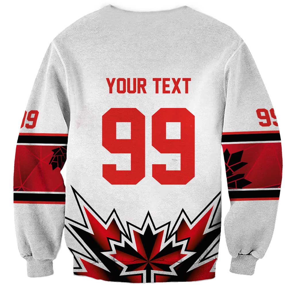 Canada Ice Hockey Custom Sweatshirt Maple Leaves Sporty Geometric Style