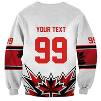 Canada Ice Hockey Custom Sweatshirt Maple Leaves Sporty Geometric Style