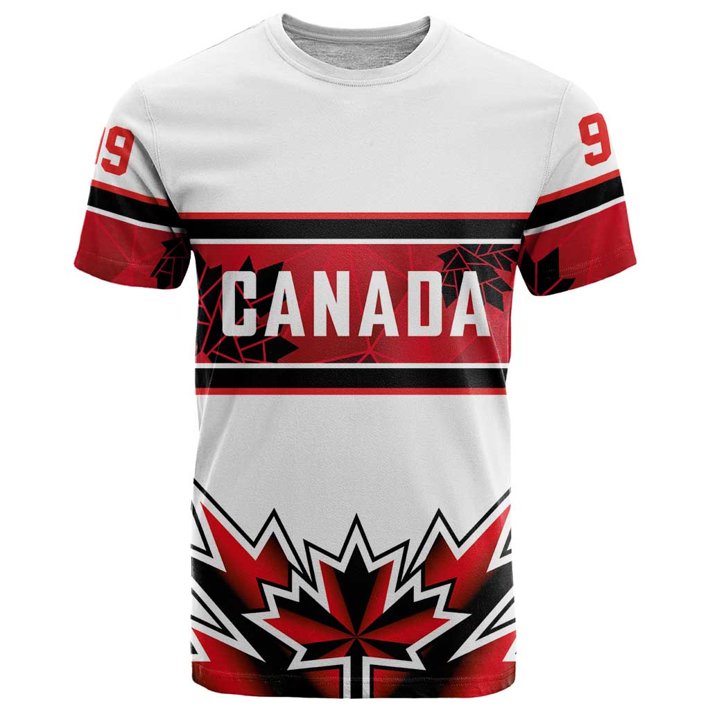 Canada Ice Hockey Custom T Shirt Maple Leaves Sporty Geometric Style
