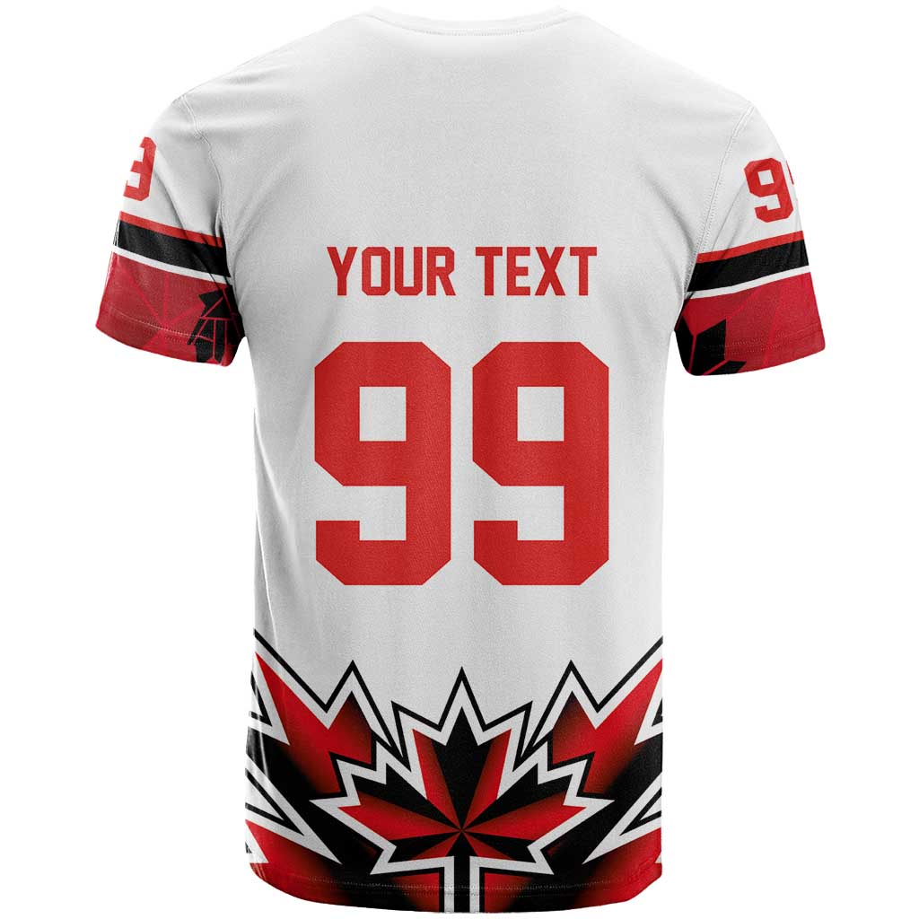 Canada Ice Hockey Custom T Shirt Maple Leaves Sporty Geometric Style