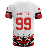 Canada Ice Hockey Custom T Shirt Maple Leaves Sporty Geometric Style