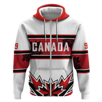 Canada Ice Hockey Custom Zip Hoodie Maple Leaves Sporty Geometric Style