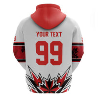 Canada Ice Hockey Custom Zip Hoodie Maple Leaves Sporty Geometric Style